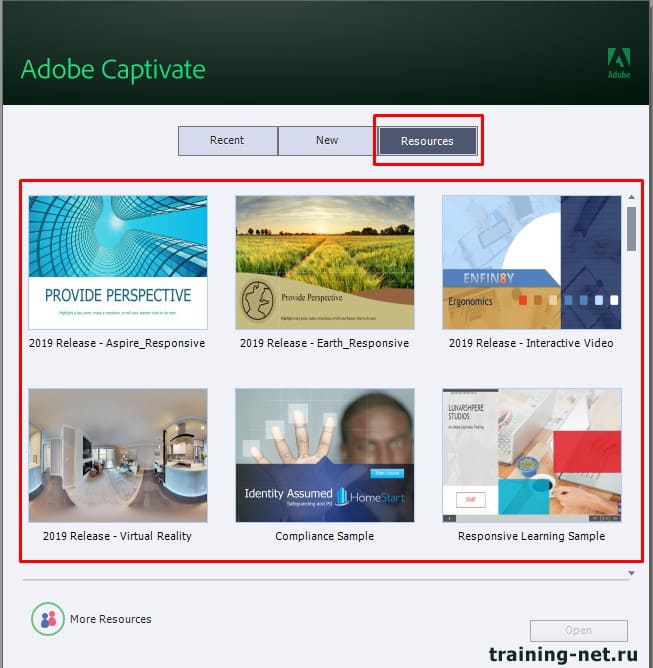 Adobe Captivate - ресрусы